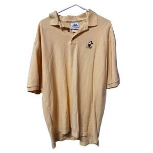 Disneyland Resort Polo Shirt Short Sleeve Yellow Mickey Mouse Mens Large